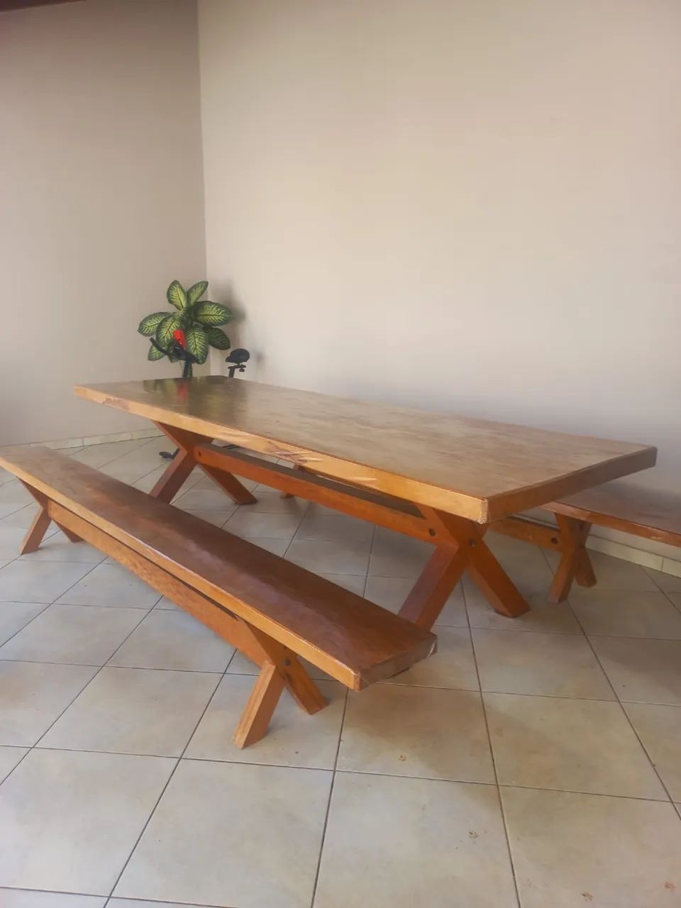 Mesa e bancos madeira garapeira  - Foto 2