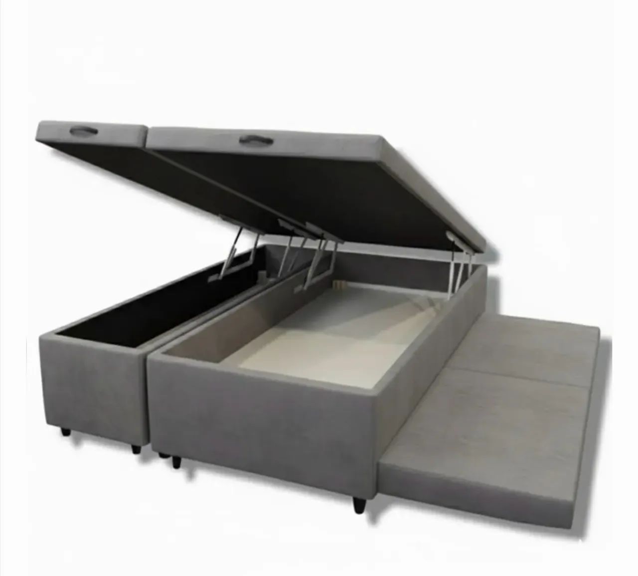 CAMA QUEEN BAÚ COM EXTRA DE SOLTEIRO