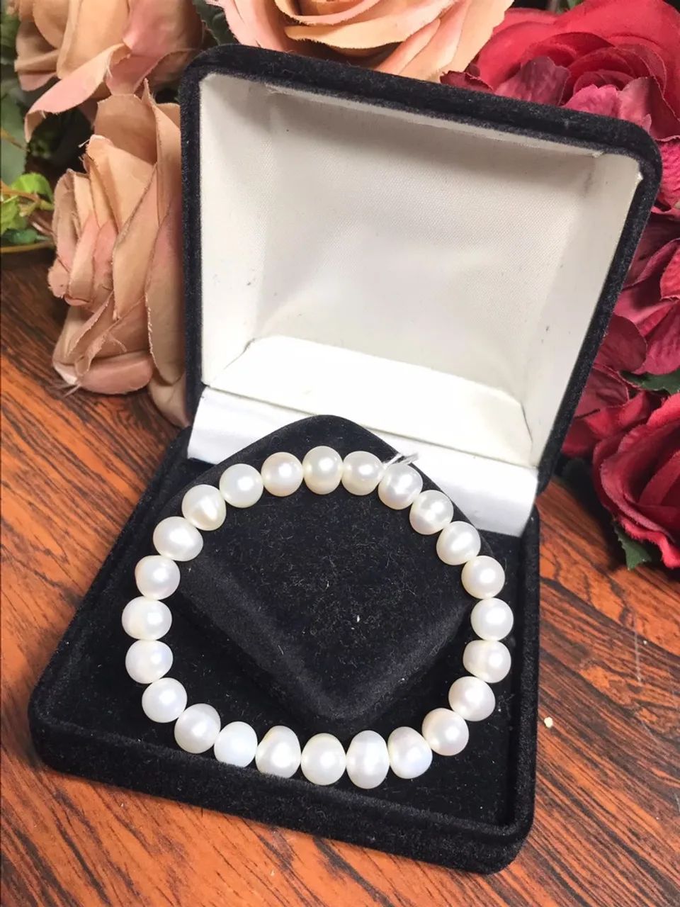 Pulseira de Pérolas Agua Doce com Elastico - Foto 2