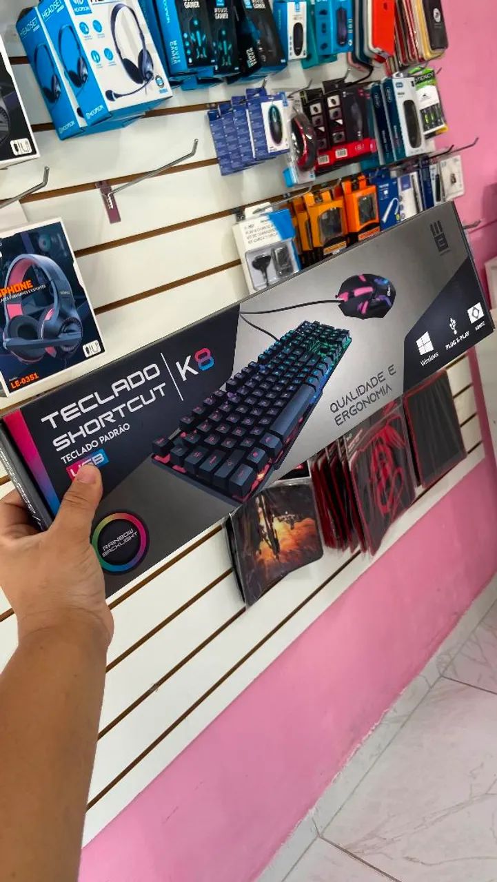 Kit gamer - Teclado e mouse com Led RGB