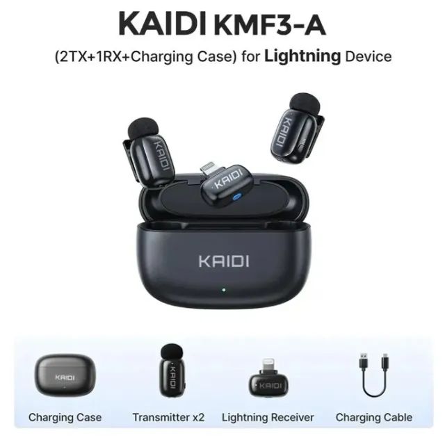 Microfone Lapela Bluetooth Kaidi 5.2 Condensador Omnidirecional iPhone iPad - Foto 2