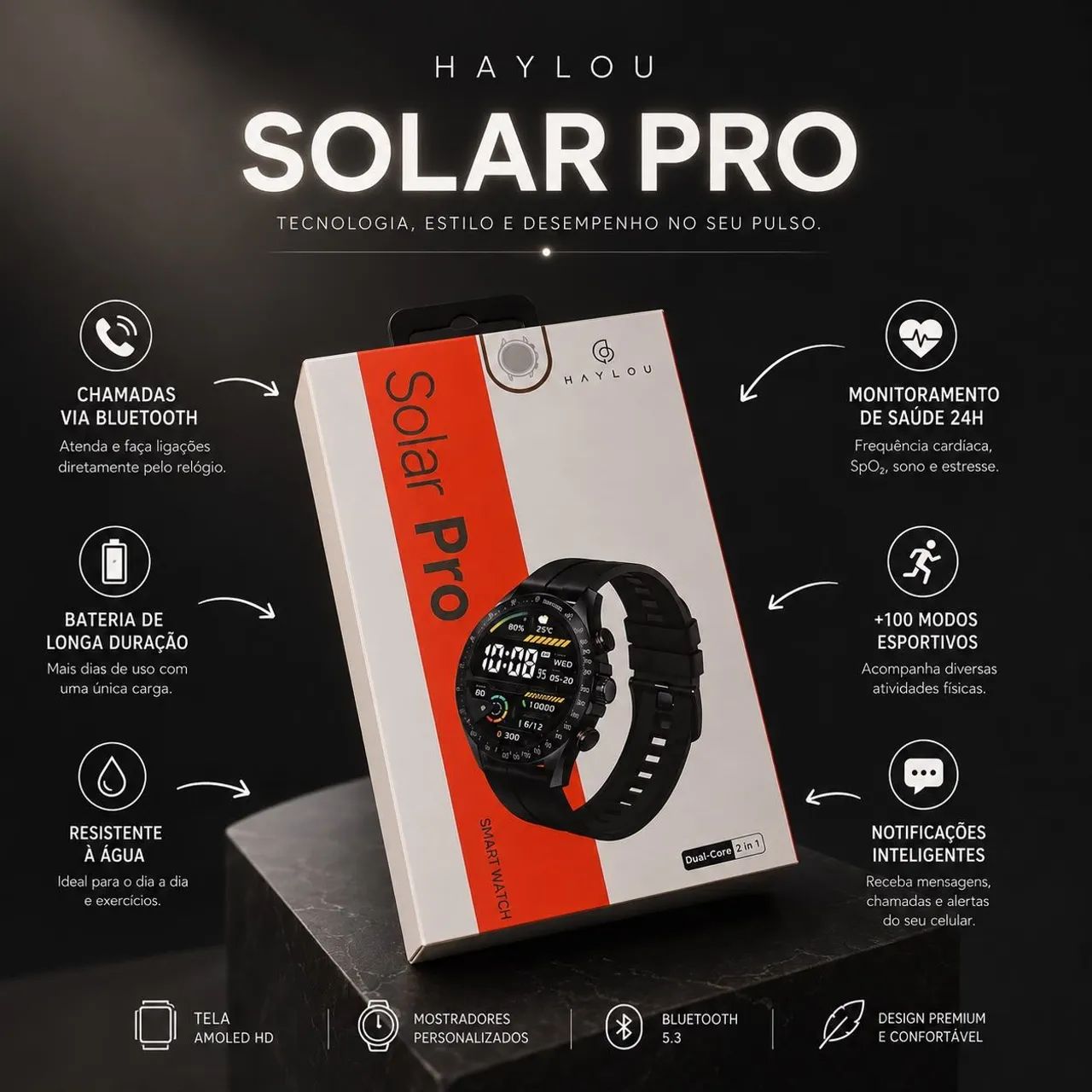 Relógio Smartwatch Haylou SolarPro