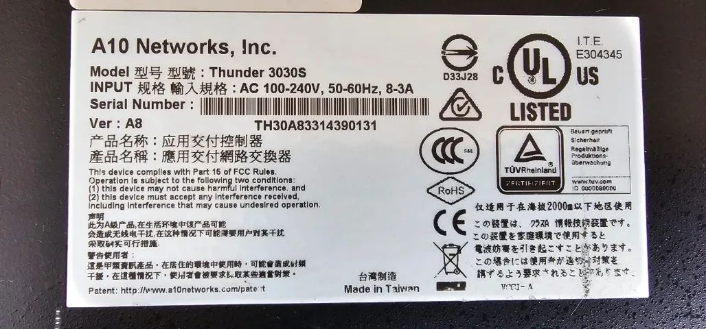 A10 Network Thunder Th 3030s  - Foto 5