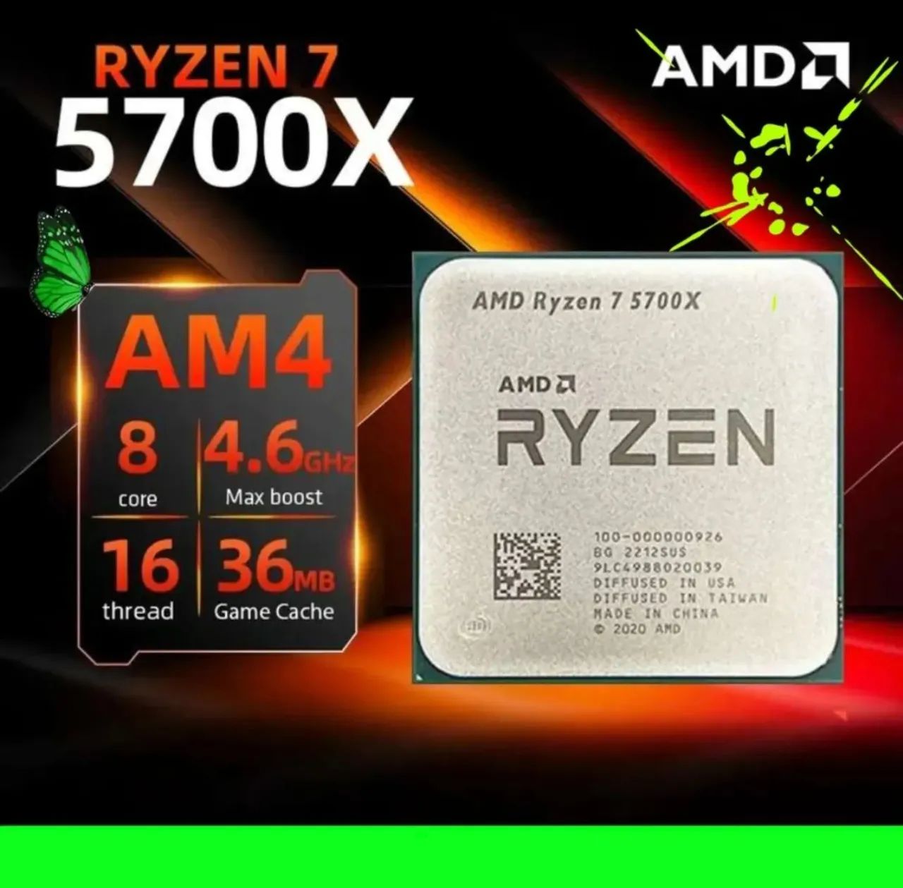 Ryzen 7 5700X | 8 Núcleos 16 Threads | Alto Desempenho Gamer Novo