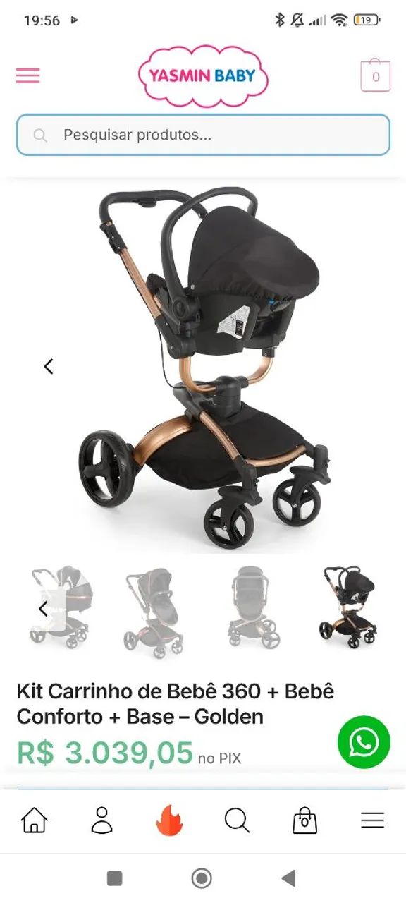 Carrinho de bebê 360 três rodas  - Foto 3