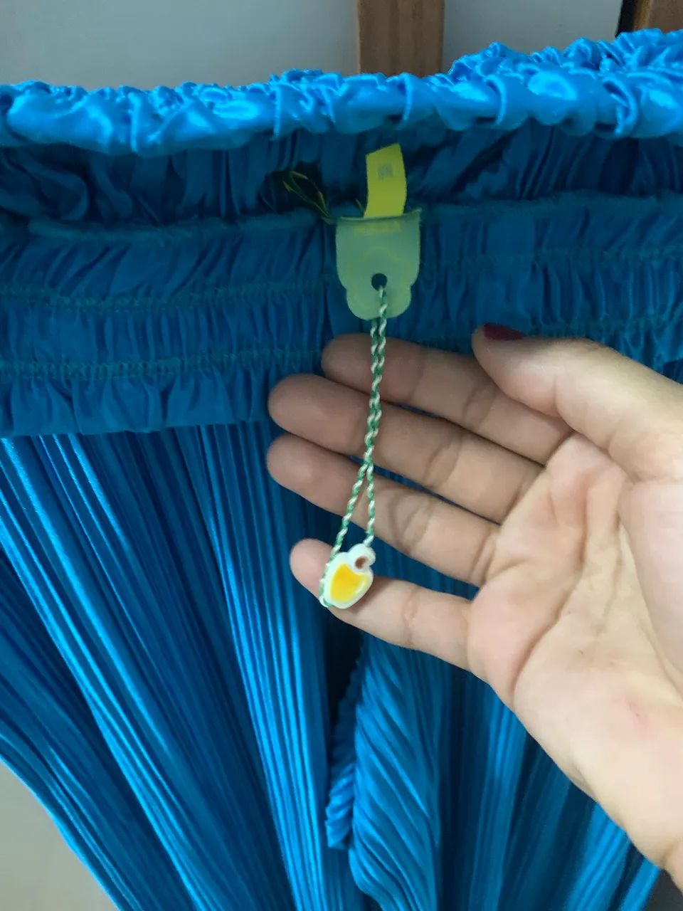 CALÇA FARM PLISSADA AZUL TURQUESA  - Foto 4