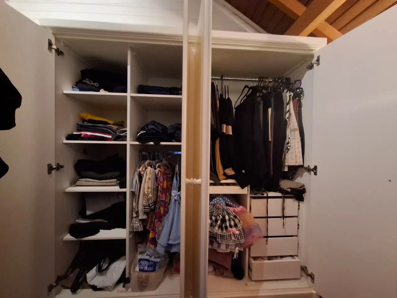 Roupeiro Móveis Lustro Branco - Foto 4