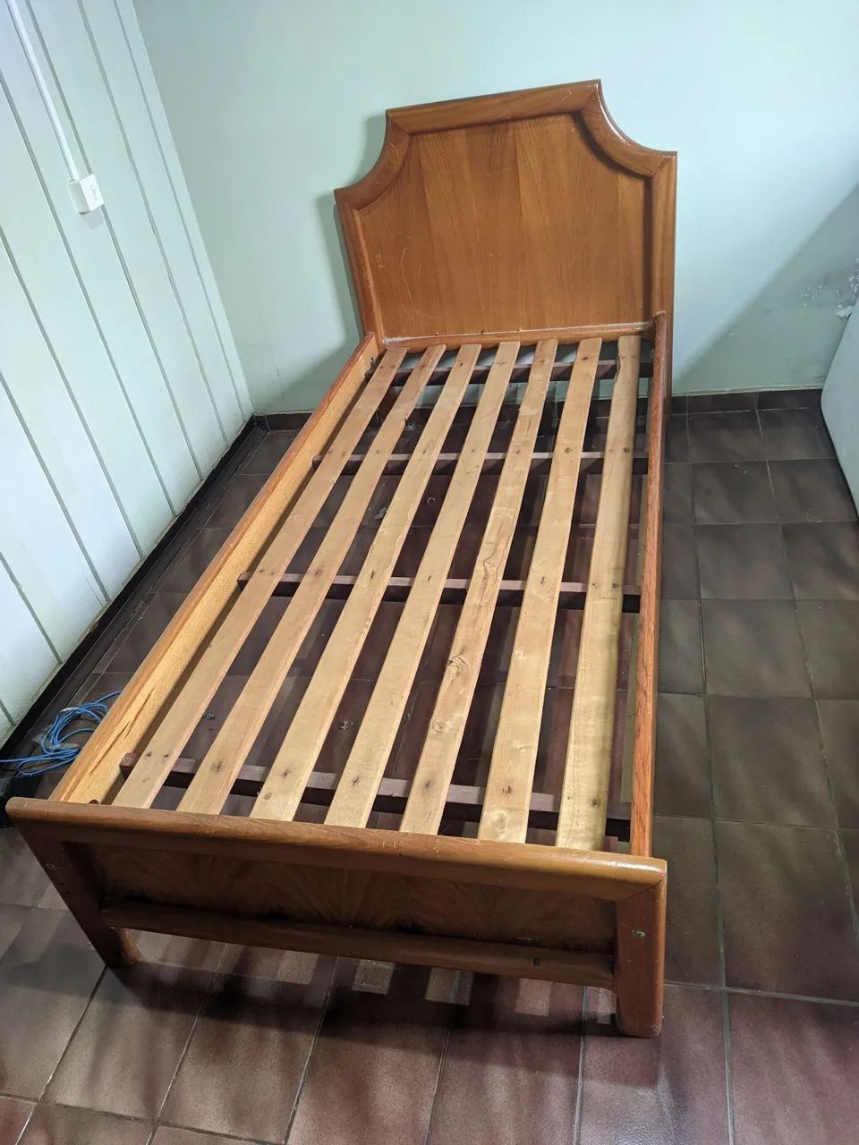 Cama De Solteiro Com Colchão (Madeira Cerejeira) - Foto 3
