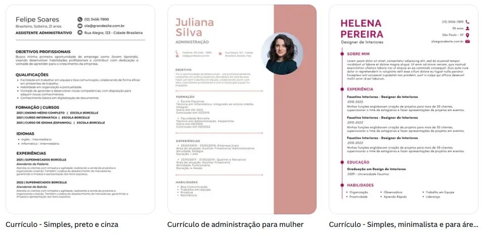 ? FAÇO CURRÍCULOS PROFISSIONAIS E PERSONALIZADOS!