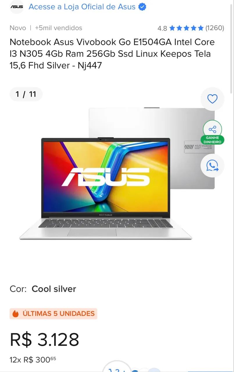 Notebook asus ACEITO PROPOSTA - Notebooks - Jardim das Cerejeiras