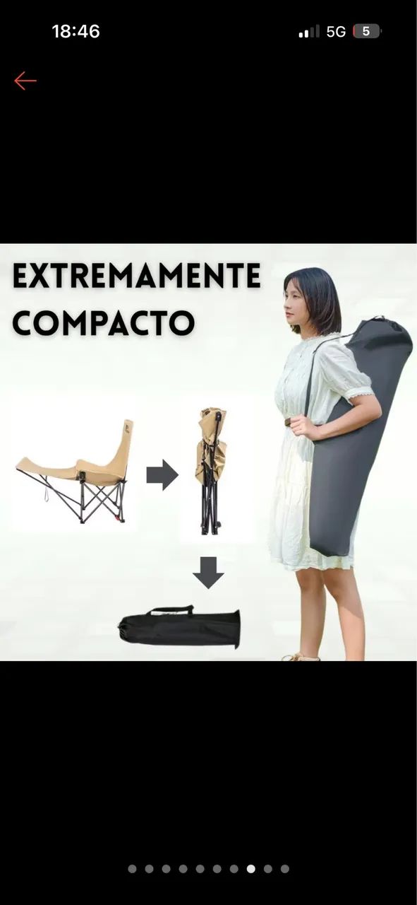 Cadeira dobrável com apoio das pés  - Foto 4
