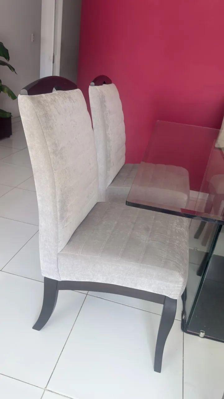 Mesa de vidro com 6 cadeiras  - Foto 2