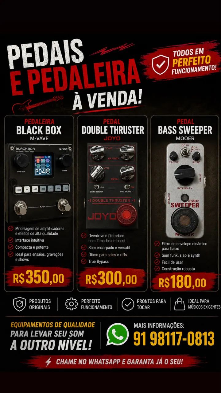 Pedais para Baixo e Guitar