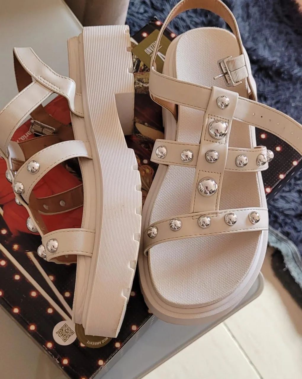 Sandália Vizzano Plataforma Off White - Foto 2