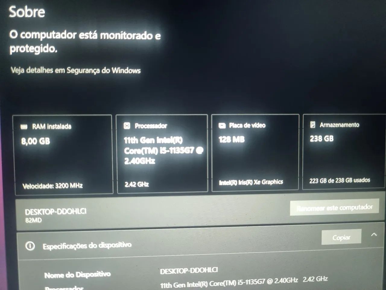 Notebook Lenovo, Intel I5, 8 Gb ram, estudo, trabalho e jogos - Foto 3