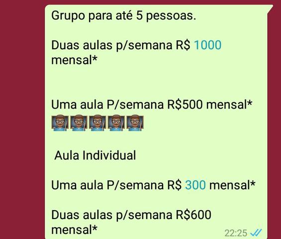 Aulas de inglês você diz o horário e local