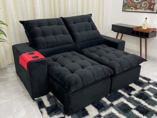 Sofá Retrátil Kauã 2.00m  Veludão LD - Foto 3