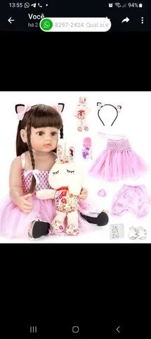 Boneca bebe reborn princesa original realista silicone 55 cm nova baby