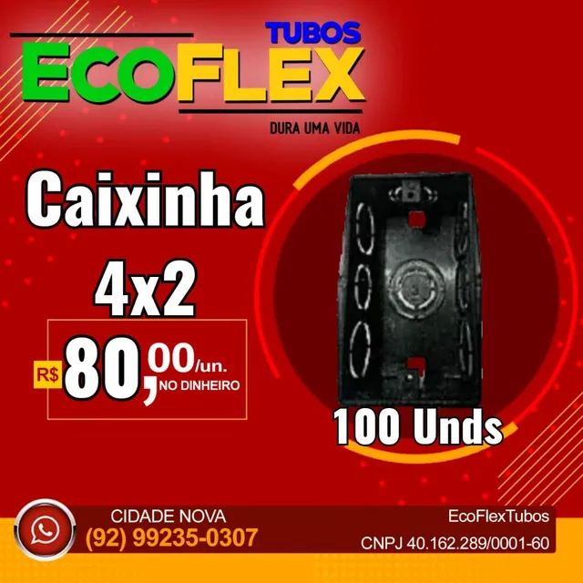 Caixinha 4x2, 4x4 e Octogonal P/ Instalação Elétrica de Lâmpadas, Tomada ou Interruptores