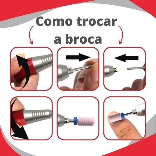 Lixadeira Nail Drill Porquinho cor branco 110V/220V - Foto 2