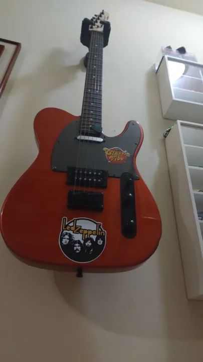 Guitarra fender squier Telecaster linda laranja regulada