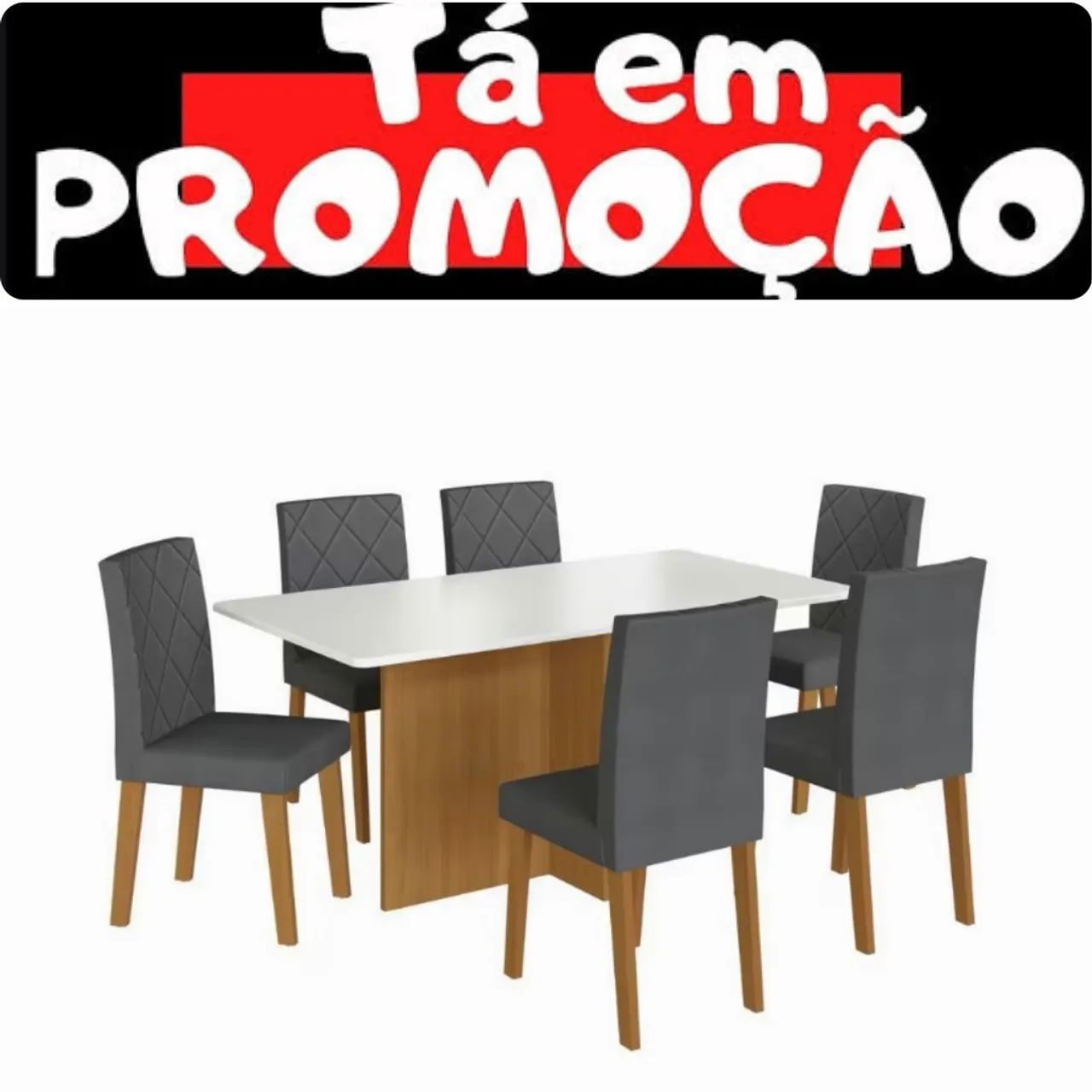 Promoção conjunto sala de jantar mesa com 6 cadeiras luxo 