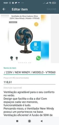Ventilador new windy 220 v / vtr650
