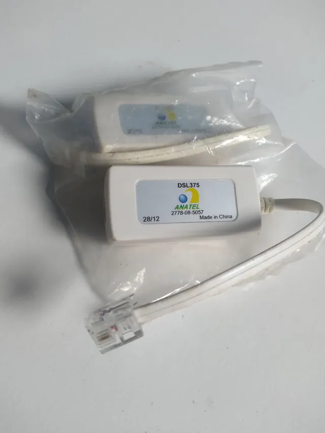 Par de adaptador conector de rede de telefone anatel (aceito cartao de crédito e pix)