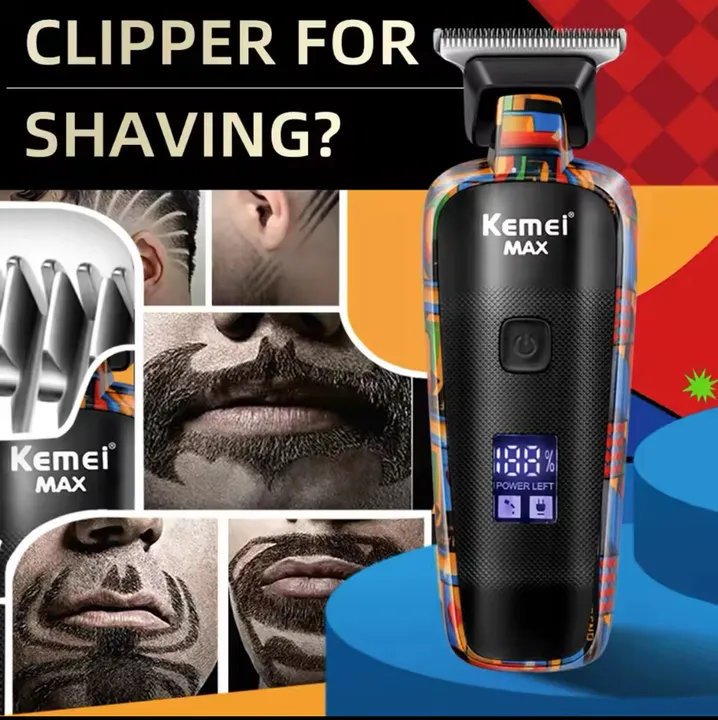 Máquina de cortar cabelo Kemei Max com 6 pentes