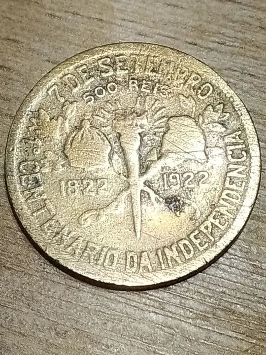 Moeda rara de 500 Réis com erro de CUNHAGEM: BBasil - 100 anos da independência do Brasil!
