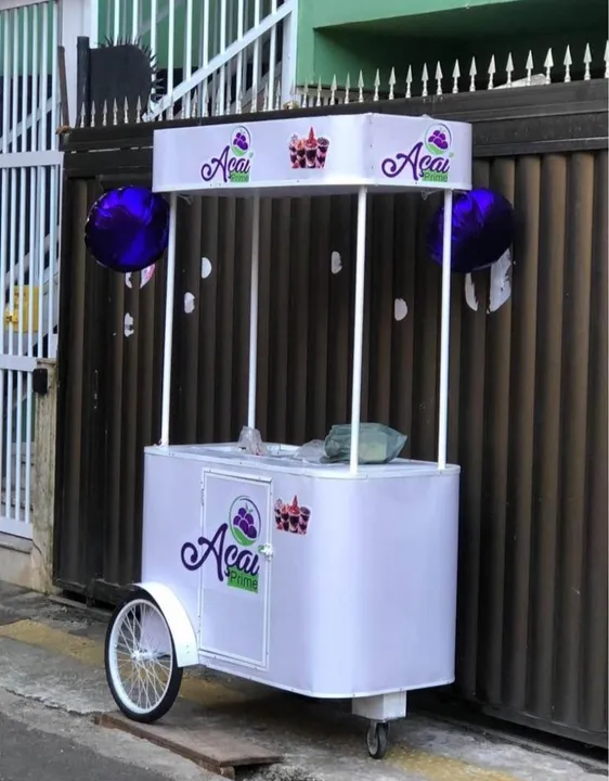 Carrinho de lanche Lindo Açaí Cachorro quente Churros Churrasco