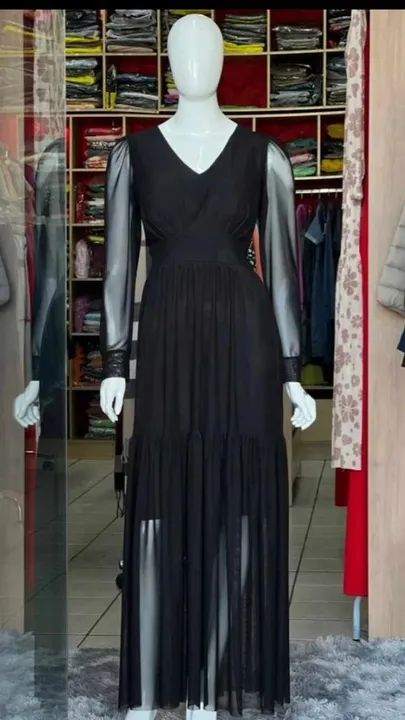 vestido longo tule 