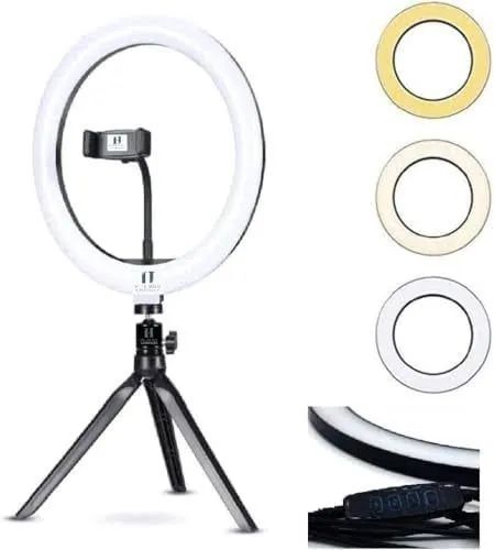 RINGLIGHT LUZ TRIPÉ DE MESA ILUMINADOR LED 8 POLEGADAS USB SELFIE