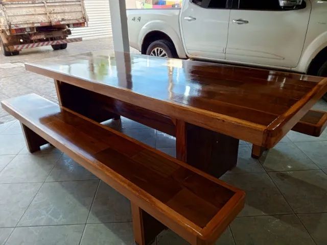 Mesa de Madeira Ypê no Estilo Taco.  - Foto 2