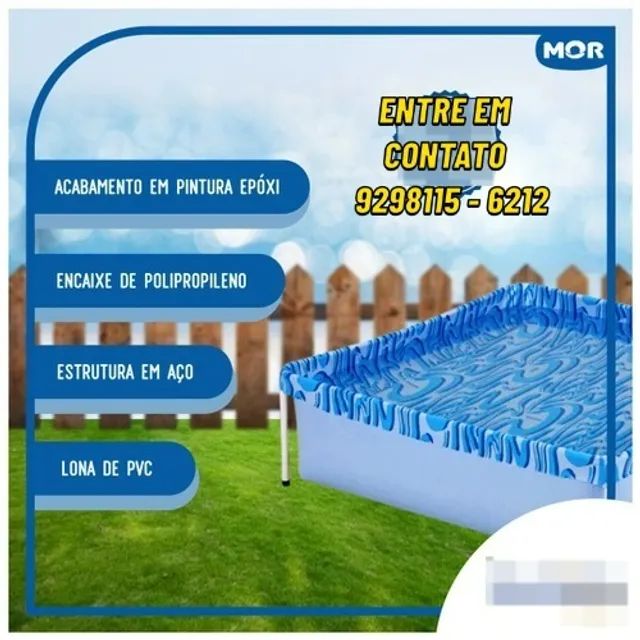 Piscina Infantil 400 Litros Armação Estrutura Quadrada Mor-Entregas 9h as 22h - Foto 2