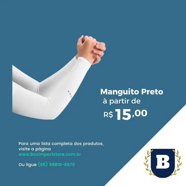 Mangas de Proteção UV Unissex Preta Sem Dedo: conforto e praticidade para seus braços