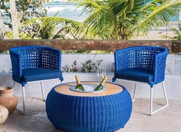 poltrona aluminio e corda nautica varias cores