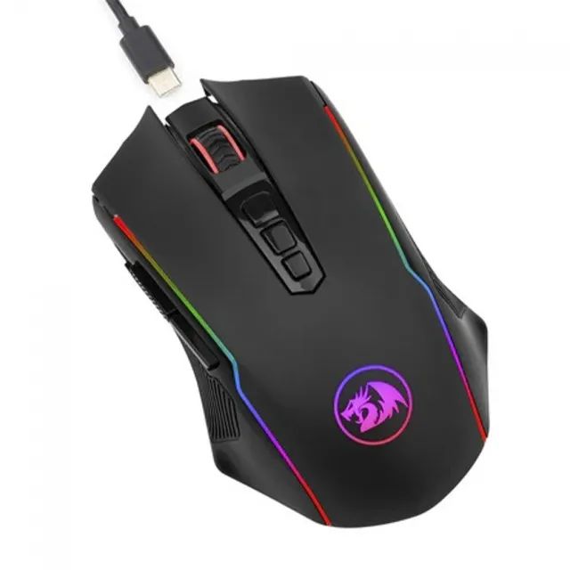 Mouse Gamer Redragon Ranger Lite Dual Mode Wireless 8000 DPI RGB 9 Botões M910-KS - WZetta - Foto 3
