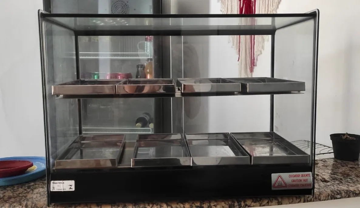 Vendo Estufa Vitrine Dupla P/ Salgados 8 Bandejas Evr Titã