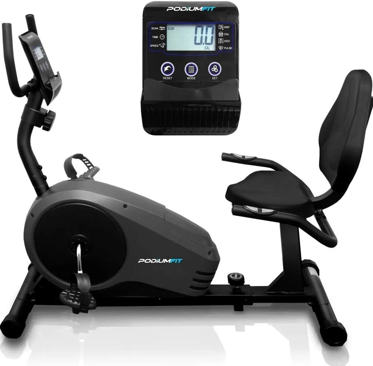 Bicicleta Ergométrica Horizontal PodiumFit H300 - Magnética - 8 cargas - Foto 4