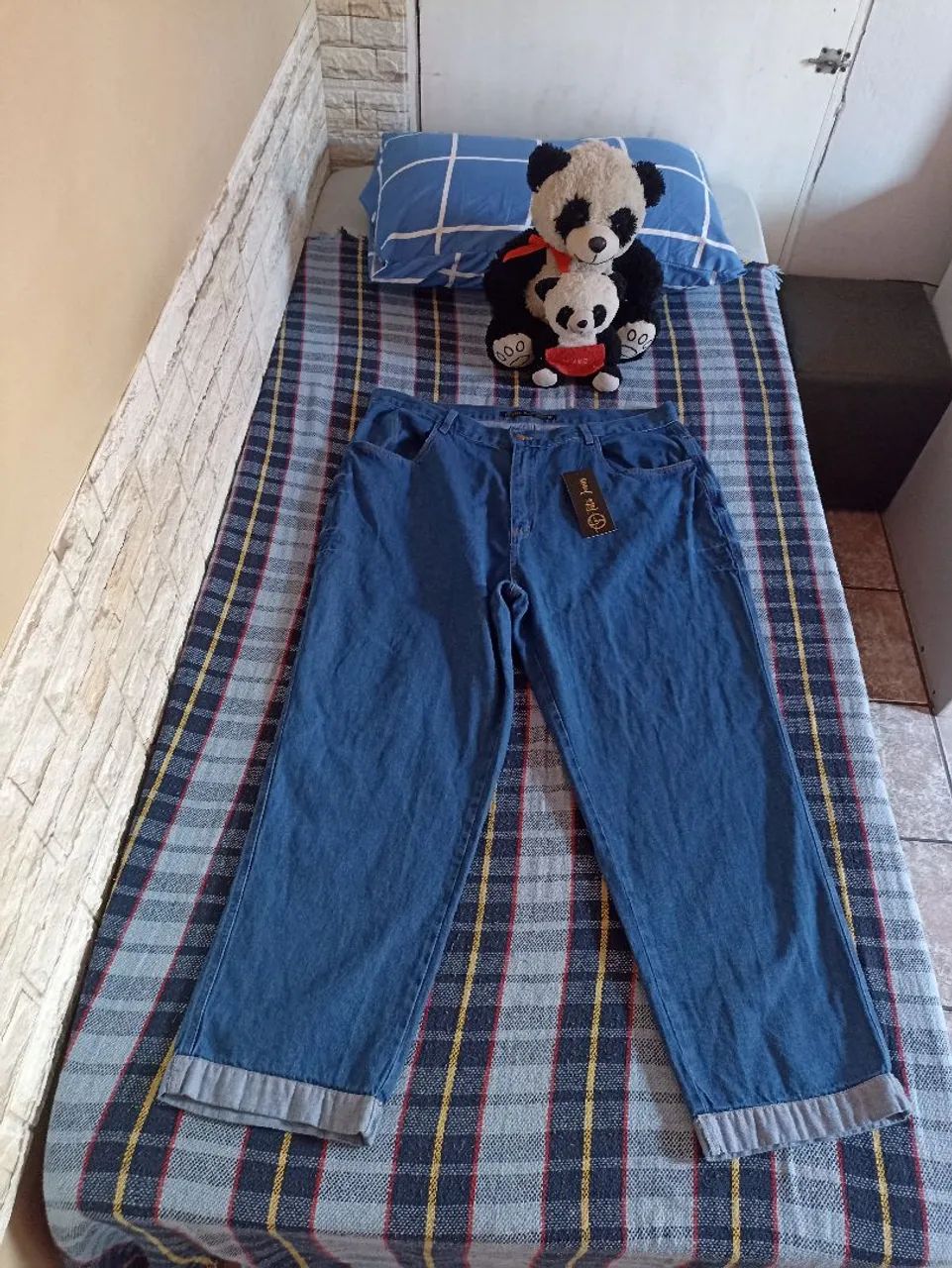 Calça Mom feminina Plus 