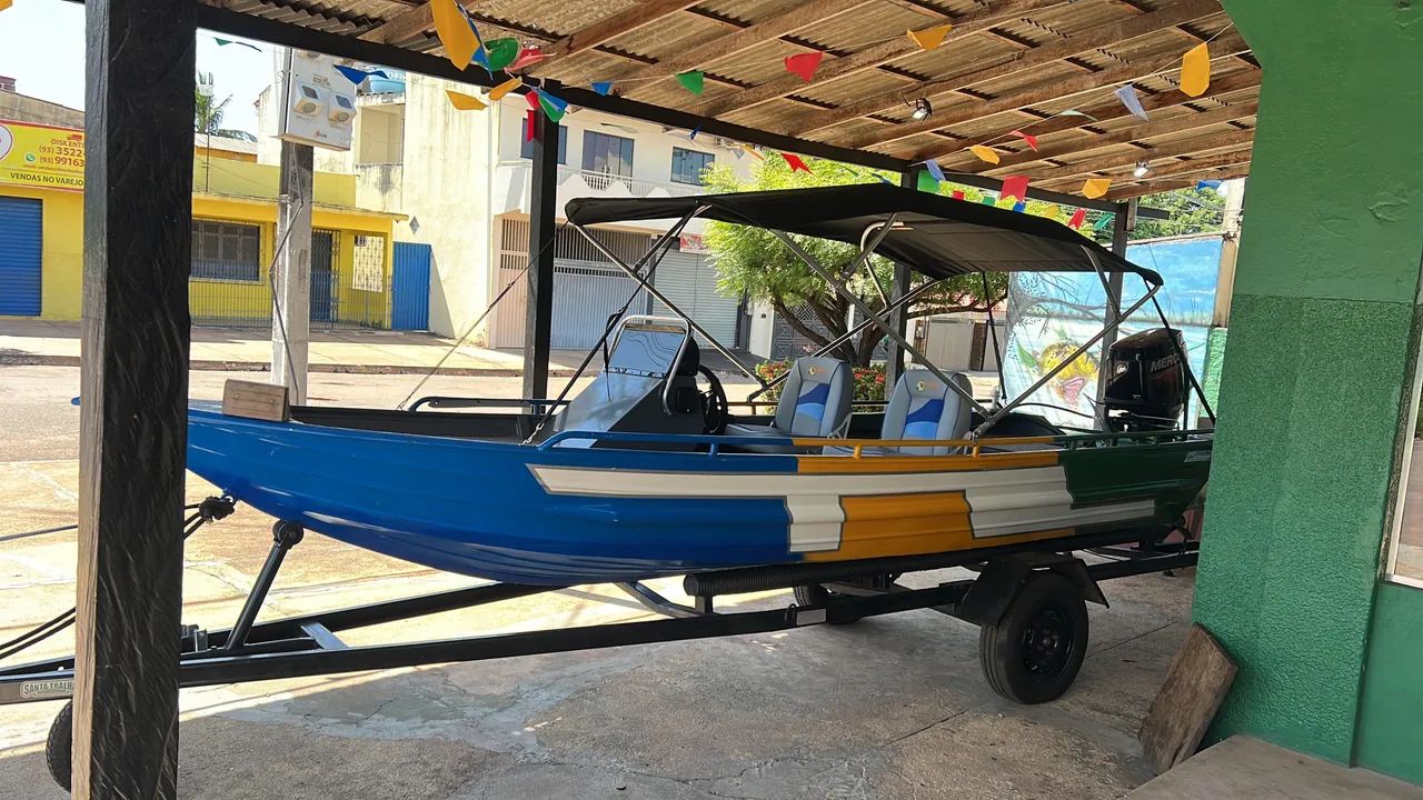 Lancha alumínio Mercury 40HP 2T Motor de Popa - Foto 2