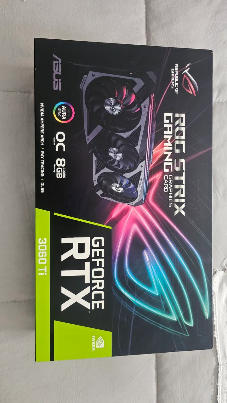 Placa de Vídeo ASUS ROG Strix GeForce RTX 3060 Ti OC 8GB