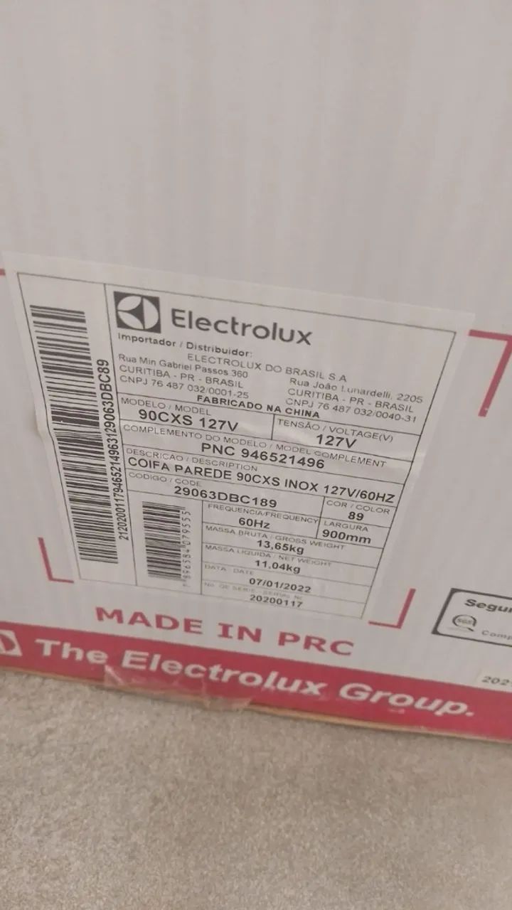 COIFA PAREDE 90CXS INOX ELETROLUX - NOVA NA CAIXA 127V - Foto 2