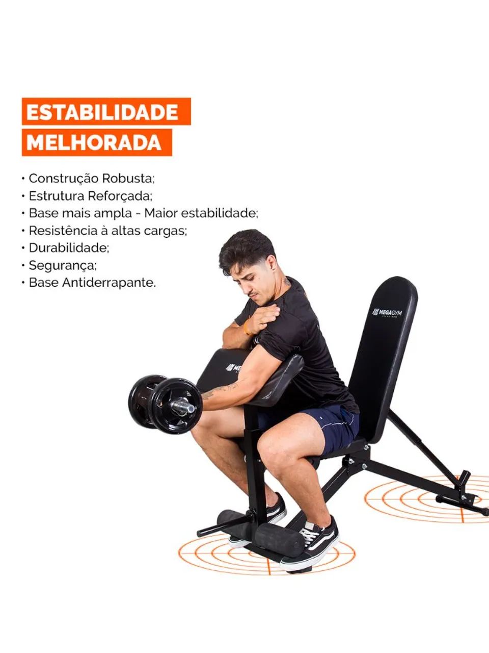 Banco 10x1 P/ Supino Com Rosca Scott Cadeira Extensora Preto - Foto 4