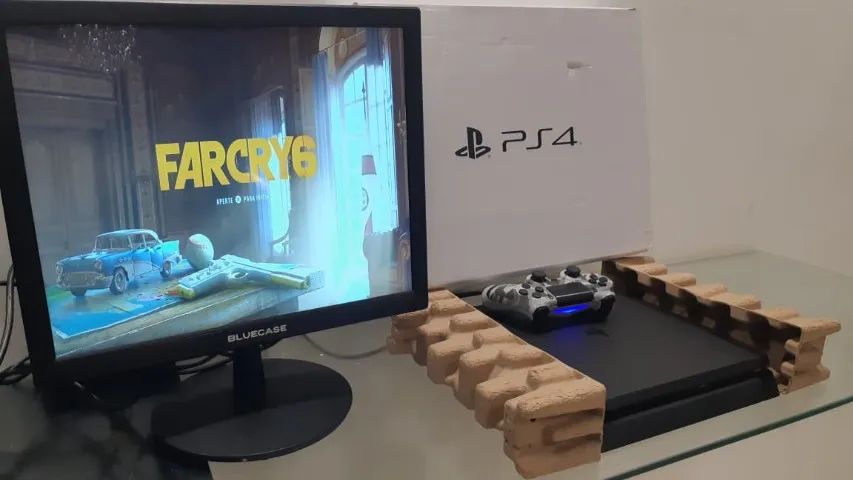 PS4 Slim HD 1000 Gigas " 1 TB " + Jogos Digitais + Cabos e controle. - Foto 6