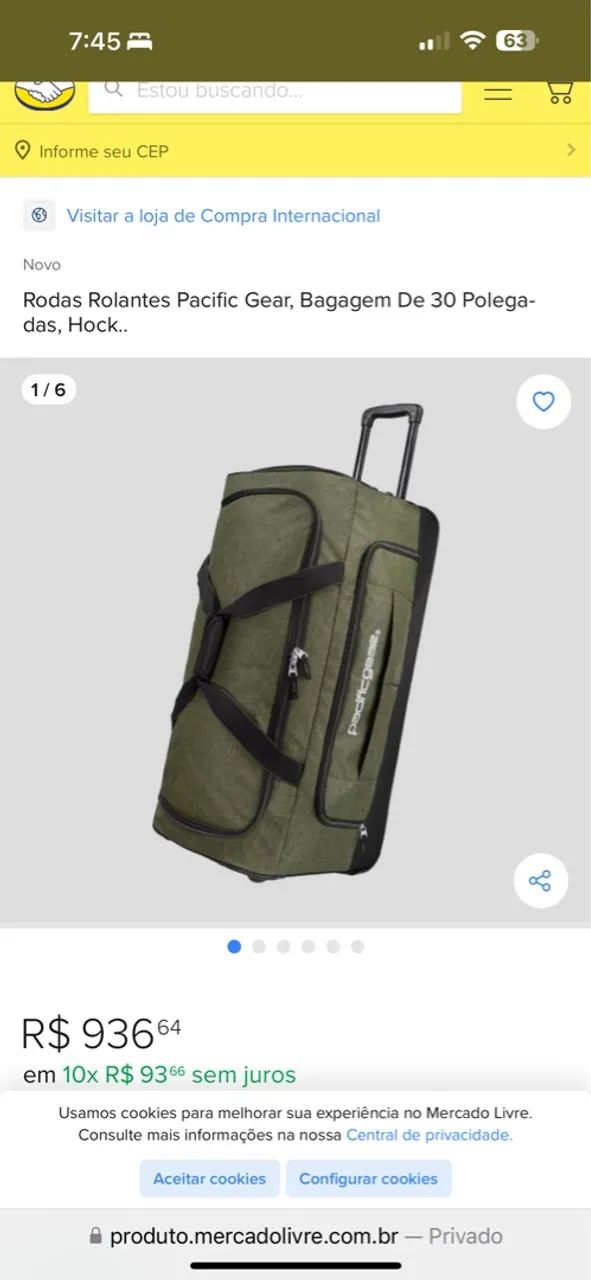 Mala de Viagem Pacific Gear com Rodinhas 30Kg