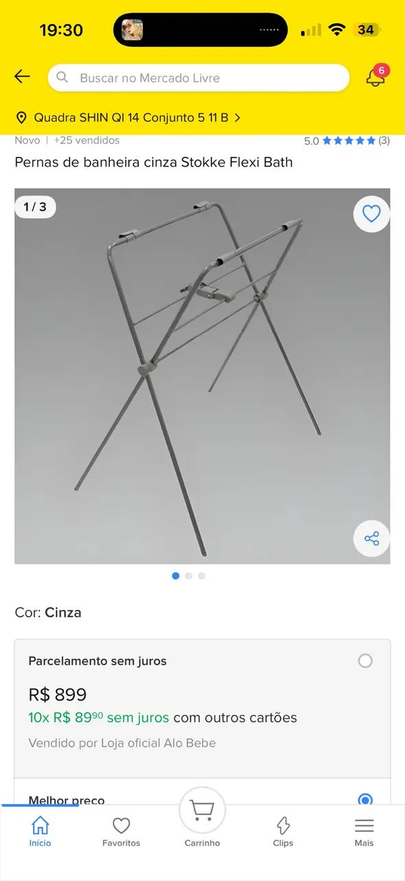 Banheira Flexi Stokke Flexi Bath com suporte incluso