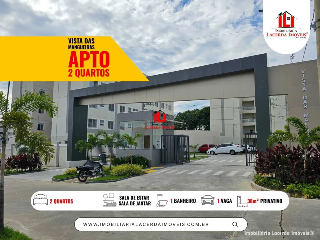 Vista das Mangueiras 2 Qts pra locação, novo, 1 vaga/ 1º andar/ 38m²