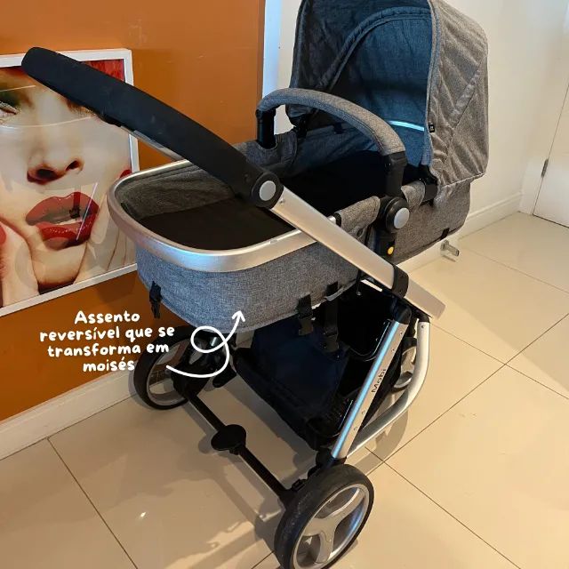 Carrinho de bebê Berço Moisés ou Passeio | Modelo Mobi | Marca Safety 1st - Foto 3